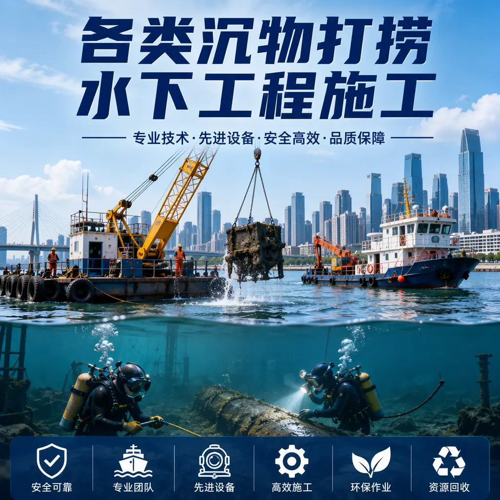 靖西各类沉物打捞，水下工程施工